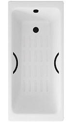 Ванна чугунная Delice Parallel 180х80 с черными матовыми ручками и антискользящим покрытием DLR220506RB-AS