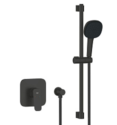 CUBEO Душевой комплект (смеситель внутр монтажа для душа без встр части, душ гарн-р Tempesta Cube 110, подкл для душ шланга ), мат черный