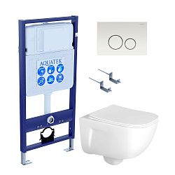 SET AQUATEK ДИВА-015 4в1 (рама AQUATEK Standard INS-0000012+ кркпеж KKI-0000002+клавиша KDI-0000015+унитаз ДИВА AQ2012-00 с тонким сиденьем soft-close