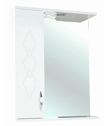 Элеганс-55 зеркало-шкаф белое лев.(свет.)