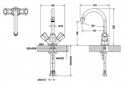 Смеситель Bravat Duo 7F1133186CP-RUS для раковины