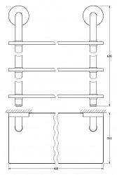 Полка Ellux Elegance ELE 041 3-х ярусная, 40 см