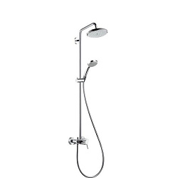 HG Croma Душевая система Showerpipe: верхний душ 220 1jet, ручной душ, смеситель для душа, штанга для душа, держатель для душа, цвет: хром1981
