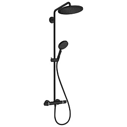 HANSGROHE CROMA SELECT S Душевая система Showerpipe с термостатическим смесителем, верхний душ Ø180 мм., ручной душ и шланг 1600 мм., цвет черный мат1956
