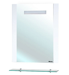 Берта-75 зеркало с полкой  белое (внутр. подсветка)