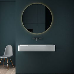 Раковина Солид Серфейс (Solid Surface) Vincea VWB-6S380MW, 1000*400*150, подвесная, цвет белый матовый