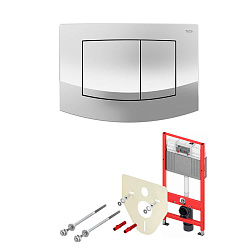 TECEbase модуль (4в1) в комплекте с панелью смыва TECEambia хром глянец, креплениями, звукоизолирующей прокладкой2171