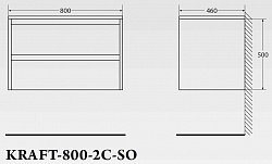 База под раковину подвесная BelBagno KRAFT-800-2C-SO-BO Bianco Opaco