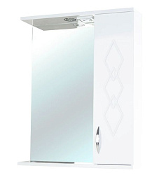 Элеганс-55 зеркало-шкаф белое прав.(свет.)