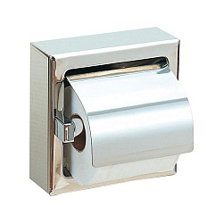 Держатель для 1 рулона туалетной бумаги с крышкой квадратный из нержавеющей стали матовый