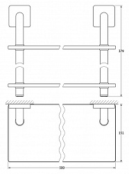 Полка Ellux Avantgarde AVA 036 2-х ярусная, 50 см