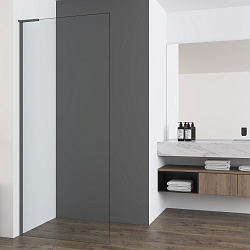 Душевая перегородка Волк-Ин (Walk-In) VSW-7HA900CLGM, 900*2000, вороненая сталь, стекло прозрачное
