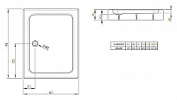 Поддон для душа Radaway Laros D80x90