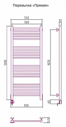 Полотенцесушитель электрический Сунержа Богема 00-0504-1250 120x50 L