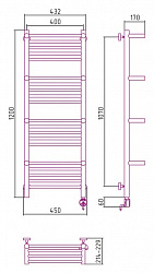 Полотенцесушитель электрический Сунержа Богема 00-0509-1240 120x40 с 4 полками R