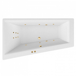 Акриловая ванна EXCELLENT Sfera 170x100 см левая «LINE», золото
