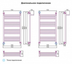 Полотенцесушитель водяной Сунержа Богема 00-0103-1050 100x50 с полкой