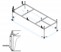 Металлический каркас для акриловой ванны CEZARES PLANE-180-90-MF-R
