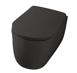 Kerasan Nolita Унитаз подвесной 55x35 см, безободковый, смыв торнадо, цвет: Nero matt 531531