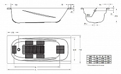 Стальная ванна BLB Anatomica B75H handles 170x75 см