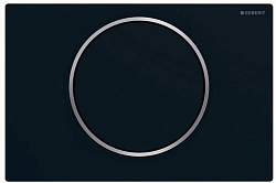 Смывная клавиша Geberit Sigma10 смыв/стоп, черный матовый лак, легко чистящееся покрытие/полированное 