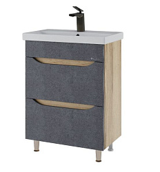 Слим-60 тумба с 2ящ. Комбинированный, серый (ПВХ)