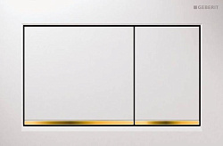 Смывная клавиша Geberit Omega30 для двойного смыва к 111.003/030/060 белый/позолота 115.080.KK.1