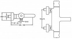 Смеситель Jacob Delafon Singulier E10870-CP для ванны с душем