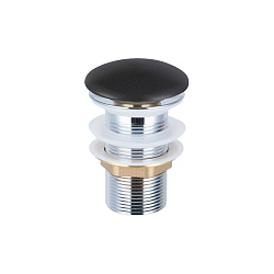 Донный клапан с керамической крышкой Vincea DBS0-216MB, черная мат. крышка, без перелива