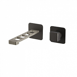 Смеситель для раковины Webert ONE-X OX830611441, черный/сталь