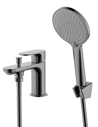 АЛЬФА смеситель врезной на борт ванны на 1 отв., оружейная сталь AQ1944BGM