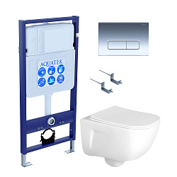 SET AQUATEK ДИВА-016 4в1 (рама AQUATEK Standard INS-0000012+ кркпеж KKI-0000002+клавиша KDI-0000016+унитаз ДИВА AQ2012-00 с тонким сиденьем soft-close