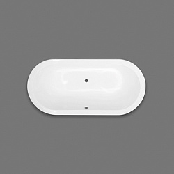 Чугунная ванна Devon&Devon Bayswater встроенная овальная 170x80x46 cм, слив сбоку, цвет: белый (с комплектом ножек)