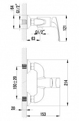 Смеситель Lemark plus Shape LM1703C для душа