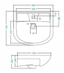 Раковина Santek Ладога WH110256 полувстраиваемая