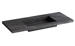 NOFER EL.081.C.N Столешница LANIC с интегрированной раковиной,81х46х3 см,1 отв. для смесителя, чёрный