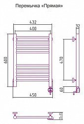 Полотенцесушитель электрический Сунержа Богема 00-0505-6040 60x40 R