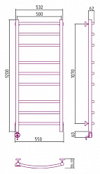 Полотенцесушитель электрический Сунержа Галант 120x50 L