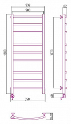 Полотенцесушитель электрический Сунержа Галант 120x50 L